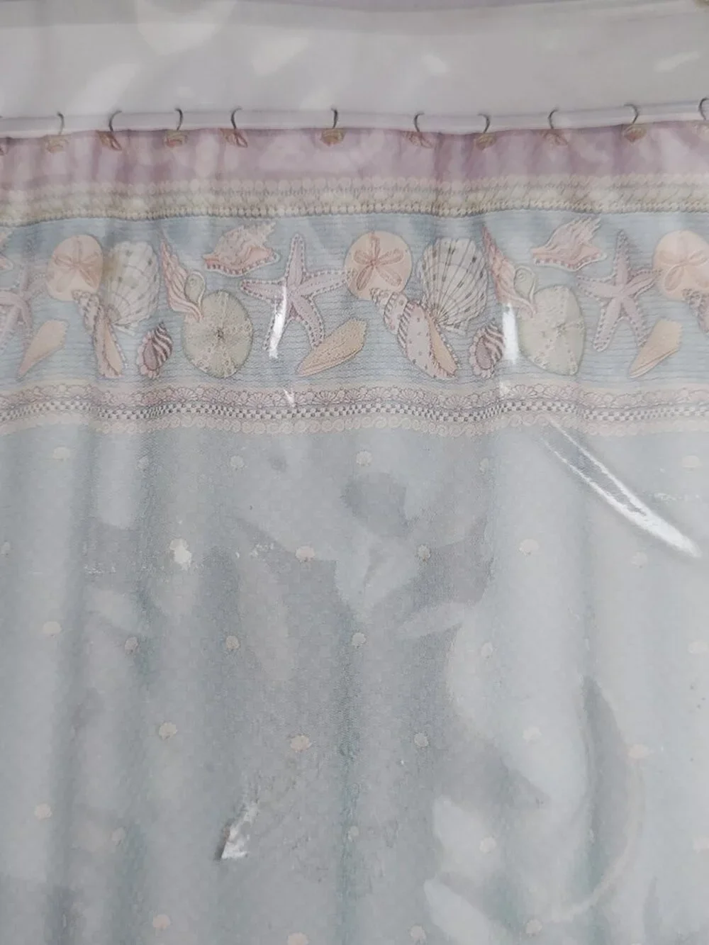 Vintage Debbie Mumm Poly/Cotton Shower Curtain - Shelley's Seashore 69x69 NWT